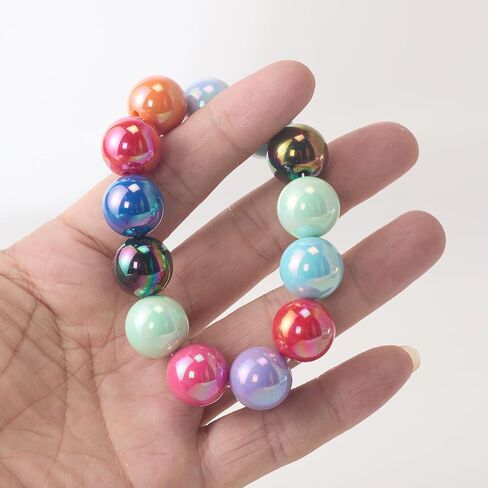 Beads for Pens 16mm 100pcs Acrylic Rainbow Color Bubblegum for DIY Jewelry Making Craft Supplies in Saudi Arabia