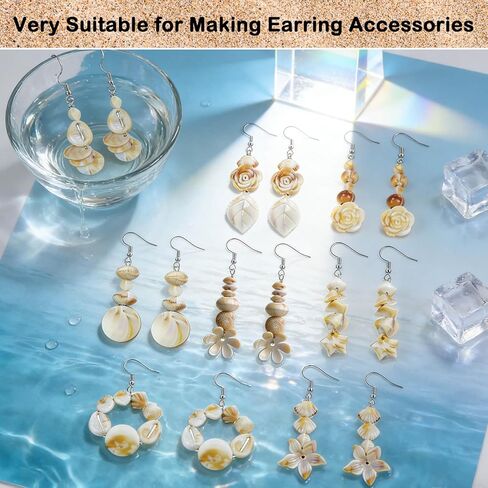 590+Pcs Ocean Beads for Bracelets Making Kit, Imitation Boho Ocean Beach Shell Bead Charms Starfish Beads Summer Sea Dangle Pendant for Jewelry Making Necklace Earring Bracelet Anklet DIY Craft in Saudi Arabia