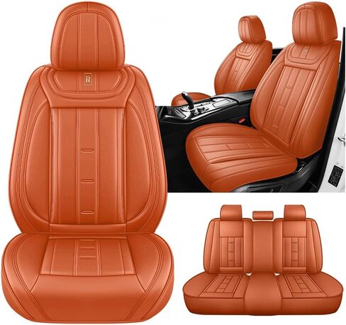 AWUI لأغطية مقاعد Ford F150 2000-2026 مجموعة كاملة، جلد نابا مقاوم للماء، مقاوم للخدش، تغطية كاملة 360 درجة، أغطية مقاعد سيارة مضادة للانزلاق وسهلة التنظيف (5 مقاعد، أسود) in Kuwait