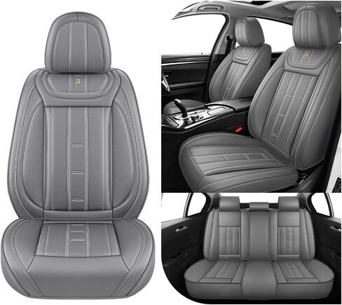 AWUI لأغطية مقاعد Ford F150 2000-2026 مجموعة كاملة، جلد نابا مقاوم للماء، مقاوم للخدش، تغطية كاملة 360 درجة، أغطية مقاعد سيارة مضادة للانزلاق وسهلة التنظيف (5 مقاعد، أسود) in Kuwait