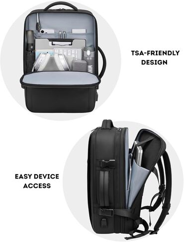 Vacuum Seal Travel Backpack 60L Expandable Air Compression System, Water Resistant Airline Approved Carry-On Suitcase Luggage, Black - Vacuum Pump Included in Saudi Arabia