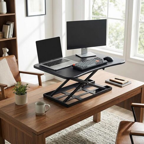 Cortesi Home Ursa Height Adjustable Standing Desk Converter, Black in Saudi Arabia