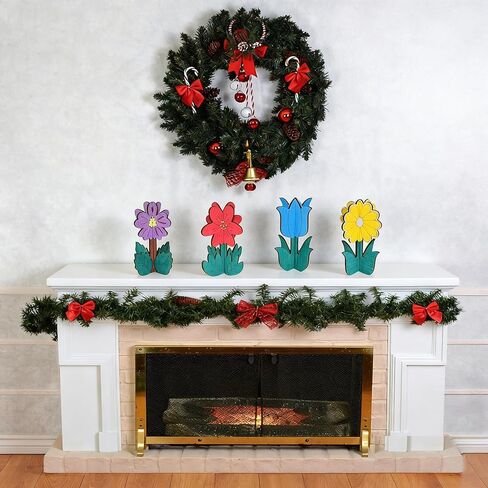 Wooden Flowers for Crafts, DIY 3D Wood Crafts Paintable Flower Craft Ornaments: Spring-Themed Slices to Paint, Unfinished Wood Cutouts for Kids & Adults Decorations​(32 Flower) in Saudi Arabia