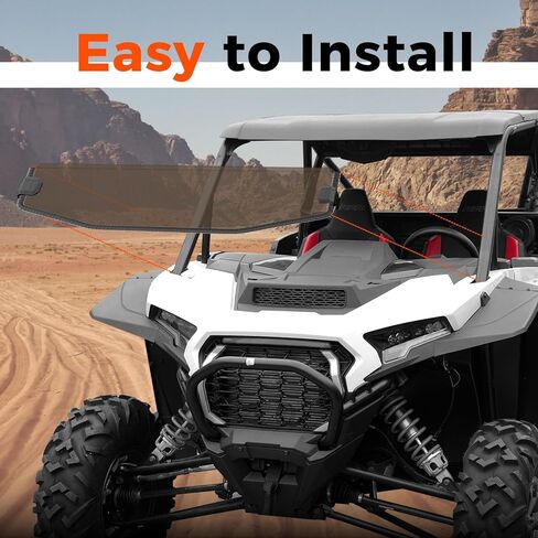 Front Dark Tinted Half Windshield for Polaris RZR XP 1000/RZR XP S 1000/4 2024 2025 2026 Accessories, Durable Dustproof Poly Half Windshield for Polaris RZR 1000 Sport/Premium/Ultimate 2024+ in Saudi Arabia