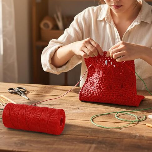 بكرة حرفية من حبل القنب المضفر لمشروعات DIY شماعات المجوهرات حزمة ديكور المنزل للأم والزوجة قطعة واحدة (أبيض فاتح) in Kuwait