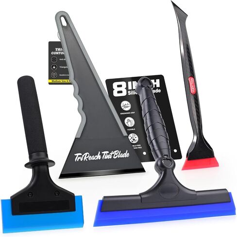 EHDIS Window Tint Tools Kit Professional Window Tint Squeegee Set with 8 Inch Silicone Squeegee,Mini Quarter Squeegee,Triangle Contour Tint Squeegee for Windshield & Rear Glass Tinting and Cleaning in Kuwait