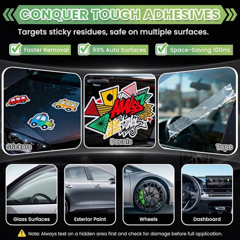 Adhesive Remover Spray for Cars – Paint Safe Formula Removes Glue, Stickers, Labels, Tape Residue, Gum & Tar, Streak-Free Cleaner for Painted, Metal, Plastic & Glass Surfaces, 100ml in Saudi Arabia