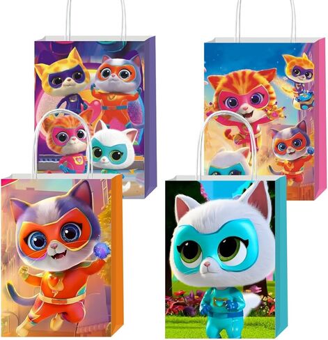 BNFUO 12pcs Super Cats Party Gift Bags Goodie Bags with Handles, Super Cats Birthday Party Supplies for Birthday Decorations in Saudi Arabia