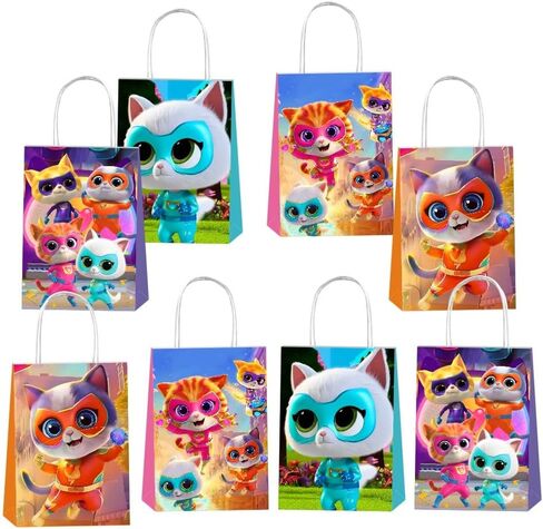 BNFUO 12pcs Super Cats Party Gift Bags Goodie Bags with Handles, Super Cats Birthday Party Supplies for Birthday Decorations in Saudi Arabia