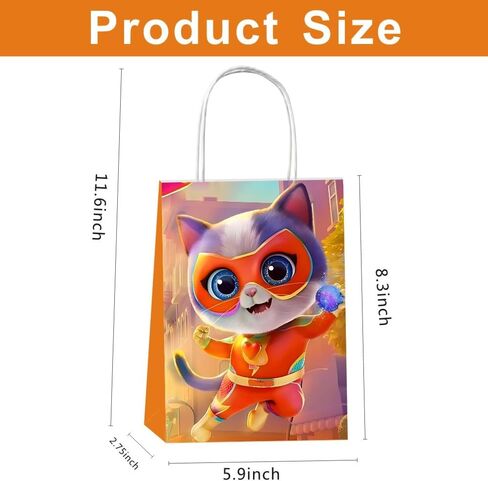 BNFUO 12pcs Super Cats Party Gift Bags Goodie Bags with Handles, Super Cats Birthday Party Supplies for Birthday Decorations in Saudi Arabia