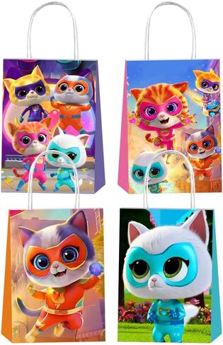 BNFUO 12pcs Super Cats Party Gift Bags Goodie Bags with Handles, Super Cats Birthday Party Supplies for Birthday Decorations in Saudi Arabia