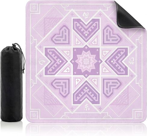 Mahjong Mat with Black Carrying Bag, 32.4 x 32.4 Inch American Mahjong Mat for Table, Non-Slip Waterproof Noise Reduction Gaming Mat for Mahjong, Board Games, Card Games and Gifts（Blue） in Saudi Arabia
