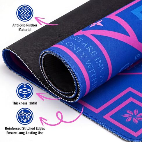 Mahjong Mat with Black Carrying Bag, 32.4 x 32.4 Inch American Mahjong Mat for Table, Non-Slip Waterproof Noise Reduction Gaming Mat for Mahjong, Board Games, Card Games and Gifts（Blue） in Saudi Arabia