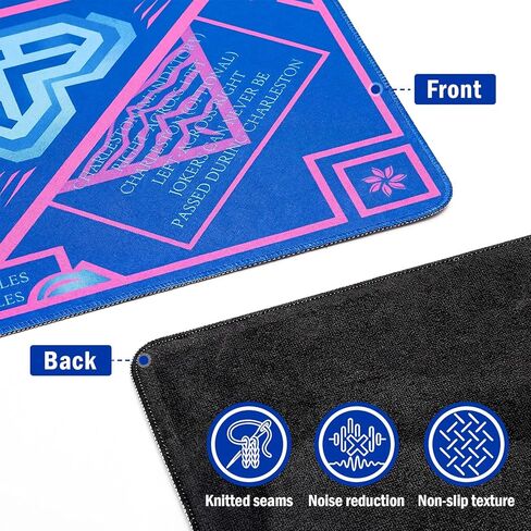 Mahjong Mat with Black Carrying Bag, 32.4 x 32.4 Inch American Mahjong Mat for Table, Non-Slip Waterproof Noise Reduction Gaming Mat for Mahjong, Board Games, Card Games and Gifts（Blue） in Saudi Arabia