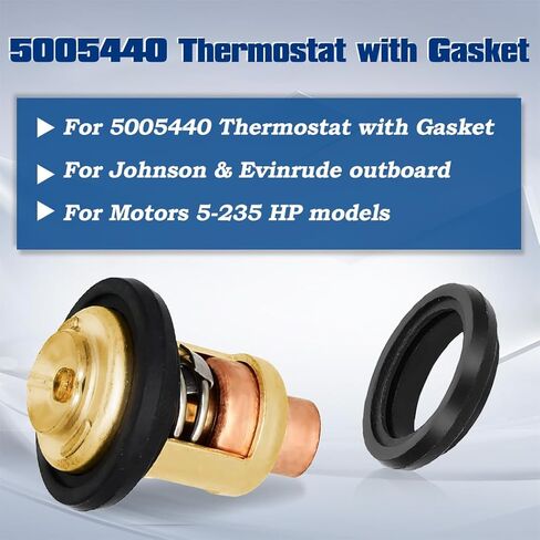 5005440 Thermostat with Gasket replacement for Johnson Evinrude Outboard Motors Boat 5-235 HP 60°C 140°F replaces 8330720 777260 0377148 in Saudi Arabia