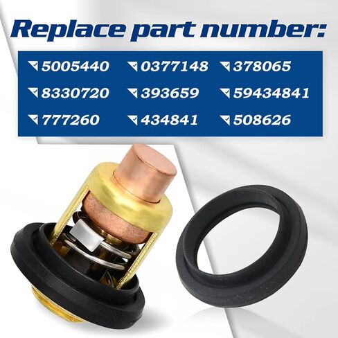 5005440 Thermostat with Gasket replacement for Johnson Evinrude Outboard Motors Boat 5-235 HP 60°C 140°F replaces 8330720 777260 0377148 in Saudi Arabia