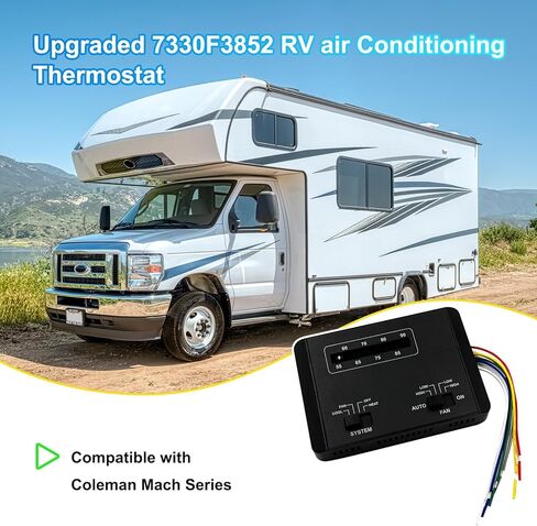 Upgraded 7330F3852 RV air Conditioning Thermostat Single Stage Heating/Cooling Control Compatible with Coleman Mach 3，3 Plus，Mach 8，8 Polar Cub，Mach 15，1 Power Saver，III Power Saver，Roughneck Series in Saudi Arabia