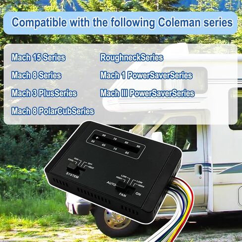 Upgraded 7330F3852 RV air Conditioning Thermostat Single Stage Heating/Cooling Control Compatible with Coleman Mach 3，3 Plus，Mach 8，8 Polar Cub，Mach 15，1 Power Saver，III Power Saver，Roughneck Series in Saudi Arabia