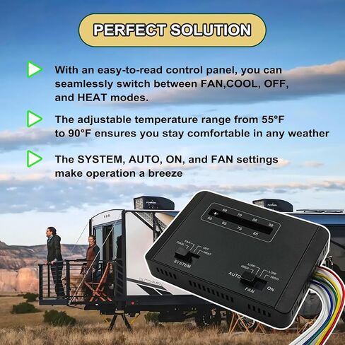 Upgraded 7330F3852 RV air Conditioning Thermostat Single Stage Heating/Cooling Control Compatible with Coleman Mach 3，3 Plus，Mach 8，8 Polar Cub，Mach 15，1 Power Saver，III Power Saver，Roughneck Series in Saudi Arabia