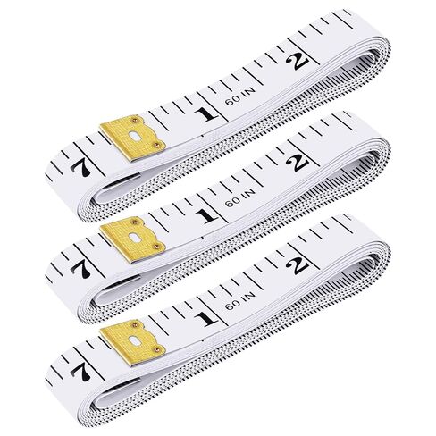 Pack of 3 Flexible Tape Measure,Soft Measuring Tape for Body, Body Sewing Flexible Ruler for Weight Loss Measurement,Tailor Craft Ruler 150 cm/60 inch in Saudi Arabia