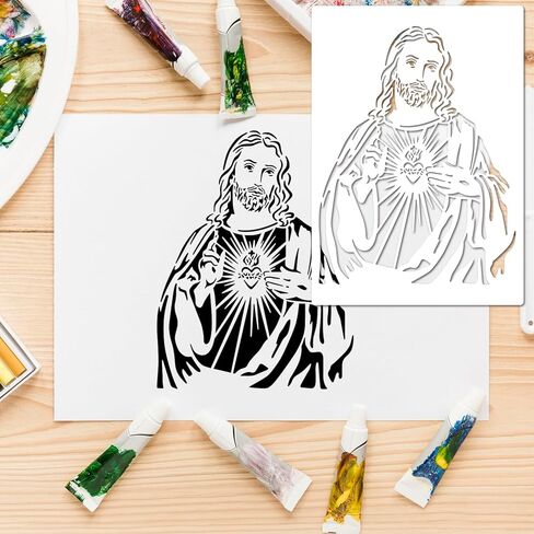 2pcs A4 Size Reusable Christians Religious Jesus Christ Painting Stencil Easter Christmas Holidays Decorate for DIY Art Craft Drawing Spraying on Wall Fabric Cloth Bag Every Surfaces in Kuwait