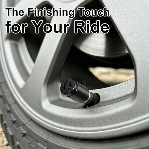 Bullet Valve Stem Caps, Aluminum Anti-Corrosion Tire Valve Caps with O-Ring Seal, Universal Fit for Cars Trucks SUVs Motorcycles Bicycles, Rust Proof TPMS Safe Screw-On Cover, 20 Pack (Black & Silver) in Saudi Arabia