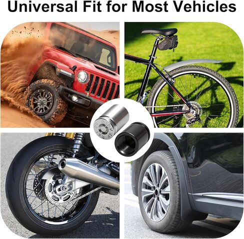 Bullet Valve Stem Caps, Aluminum Anti-Corrosion Tire Valve Caps with O-Ring Seal, Universal Fit for Cars Trucks SUVs Motorcycles Bicycles, Rust Proof TPMS Safe Screw-On Cover, 20 Pack (Black & Silver) in Saudi Arabia