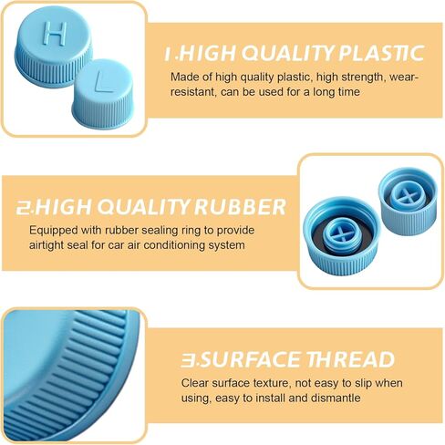 2PCS Car AC Valve Caps, R134a AC Low & High Pressure Port Covers, Leakproof Valve Cap Universal Fit for Most Vehicles, Durable Replacement for Air Conditioner Charging Port Protection (2PCS) in Saudi Arabia