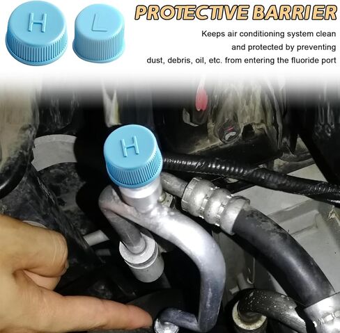 2PCS Car AC Valve Caps, R134a AC Low & High Pressure Port Covers, Leakproof Valve Cap Universal Fit for Most Vehicles, Durable Replacement for Air Conditioner Charging Port Protection (2PCS) in Saudi Arabia