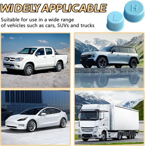 2PCS Car AC Valve Caps, R134a AC Low & High Pressure Port Covers, Leakproof Valve Cap Universal Fit for Most Vehicles, Durable Replacement for Air Conditioner Charging Port Protection (2PCS) in Saudi Arabia
