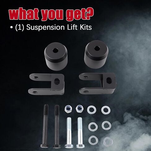 3" Front Leveling Lift Kit Fit for 2005-2023 F250 F350 Super Duty 4WD Ford 3" Front Coil Spring Spacers + Shock Extenders + Grade 10.9 High-Strength Bolts Aluminum Forged in Saudi Arabia