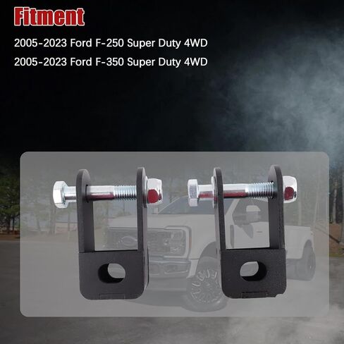3" Front Leveling Lift Kit Fit for 2005-2023 F250 F350 Super Duty 4WD Ford 3" Front Coil Spring Spacers + Shock Extenders + Grade 10.9 High-Strength Bolts Aluminum Forged in Saudi Arabia