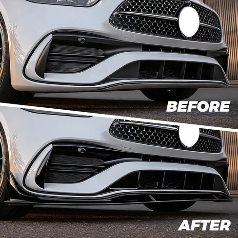 Front Bumper Lip Splitter Spoiler Compatible with Mercedes C-Class C300/C43/W206 2022-2025（AMG Line Model Only）, Gloss Black, 3pcs, in Kuwait