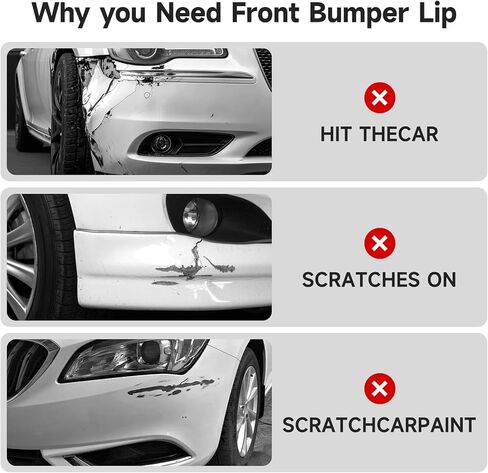 Front Bumper Lip Splitter Spoiler Compatible with Mercedes C-Class C300/C43/W206 2022-2025（AMG Line Model Only）, Gloss Black, 3pcs, in Kuwait