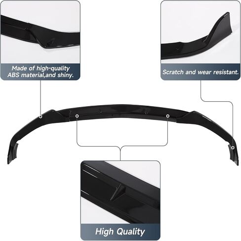 Front Bumper Lip Splitter Spoiler Compatible with Mercedes C-Class C300/C43/W206 2022-2025（AMG Line Model Only）, Gloss Black, 3pcs, in Kuwait