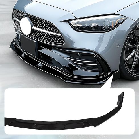 Front Bumper Lip Splitter Spoiler Compatible with Mercedes C-Class C300/C43/W206 2022-2025（AMG Line Model Only）, Gloss Black, 3pcs, in Kuwait