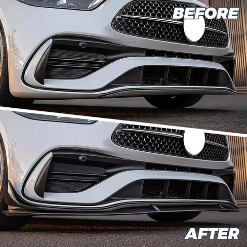 Front Bumper Lip Splitter Spoiler Compatible with Mercedes C-Class C300/C43/W206 2022-2025（AMG Line Model Only）, Carbon Fiber Painted, 3pcs, in Kuwait