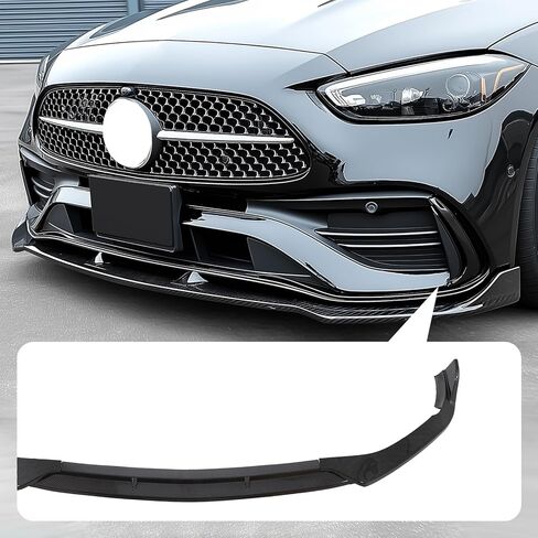 Front Bumper Lip Splitter Spoiler Compatible with Mercedes C-Class C300/C43/W206 2022-2025（AMG Line Model Only）, Carbon Fiber Painted, 3pcs, in Kuwait