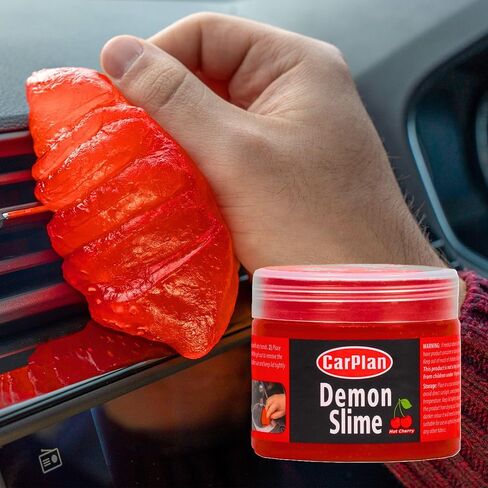CarPlan Demon Slime 5.6 Oz - Car Interior Cleaner Gel | Putty Removes Dust & Dirt - for Detailing, Cleaning Vents, Cup Holders, Keyboards, Offices | Hot Cherry Scent in Saudi Arabia