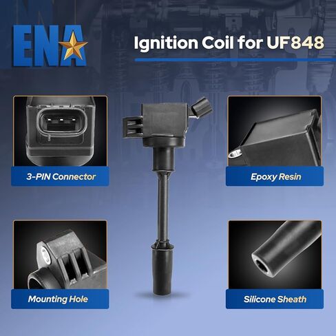 ENA Set of 4 Ignition Coil Compatible with Toyota Camry Corolla RAV4 UX200 Replacement for UF848 in Kuwait