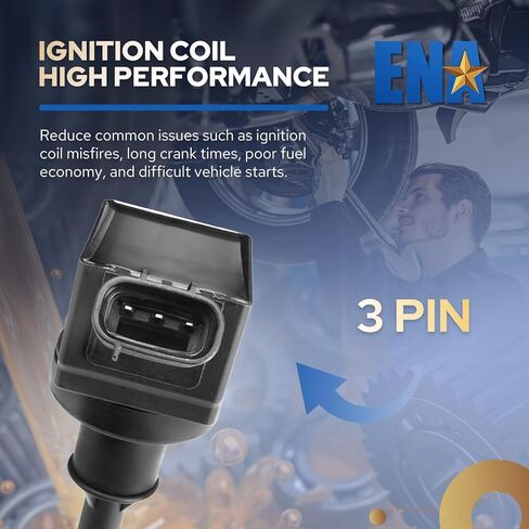ENA Set of 4 Ignition Coil Compatible with Toyota Camry Corolla RAV4 UX200 Replacement for UF848 in Kuwait