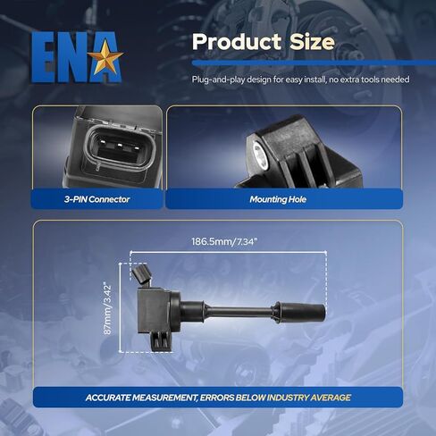ENA Set of 4 Ignition Coil Compatible with Toyota Camry Corolla RAV4 UX200 Replacement for UF848 in Kuwait
