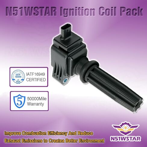 Ignition Coil Packs Set Of 4 Compatible With FORD FOCUS ST RS EDGE MUSTANG FUSION TAURUS EXPLORER JAGUAR XF XE LAND ROVER DICOVERY LR2 LINCOLN MKC MKT 2.0 2.0T 2.3T Replacement For UF670 in Kuwait