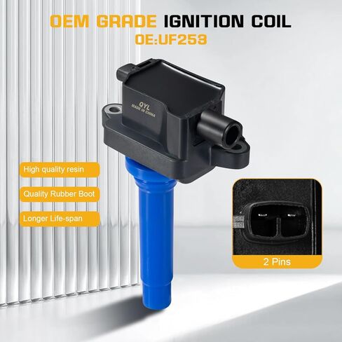 QYL 2Pcs Ignition Coil Pack Compatible with Kia Spectra Sephia L4 1.8L Replacement for C1181 UF253 in Kuwait