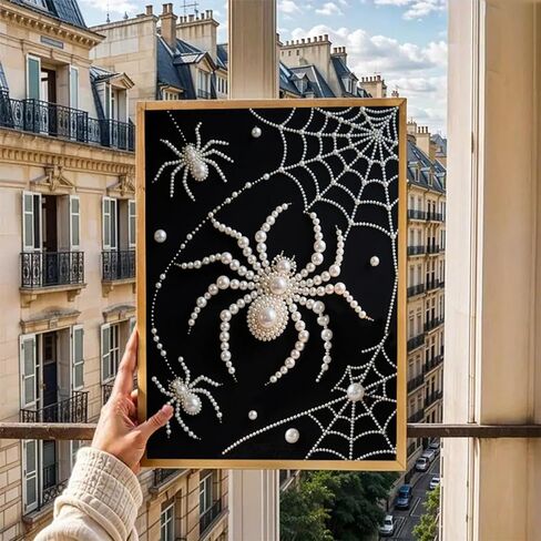 APVZARHT DIY 3D Pearl Painting Kit, Spider Design Pearl Painting for Adults and Beginners, Plastic Pearl Art Craft for Home Wall Decor 12x16 inches in Kuwait