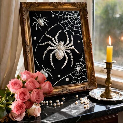APVZARHT DIY 3D Pearl Painting Kit, Spider Design Pearl Painting for Adults and Beginners, Plastic Pearl Art Craft for Home Wall Decor 12x16 inches in Kuwait