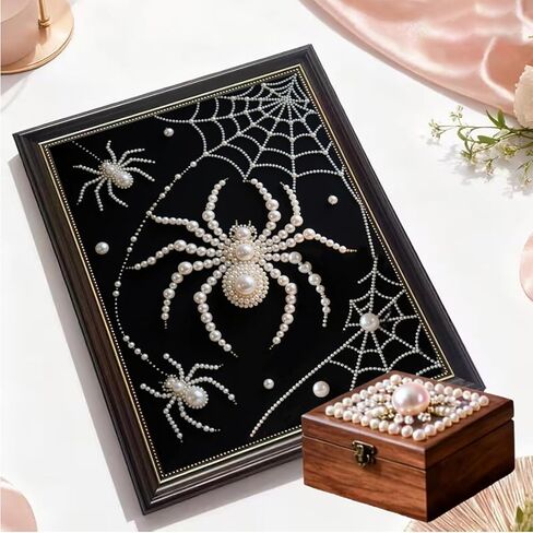 APVZARHT DIY 3D Pearl Painting Kit, Spider Design Pearl Painting for Adults and Beginners, Plastic Pearl Art Craft for Home Wall Decor 12x16 inches in Kuwait