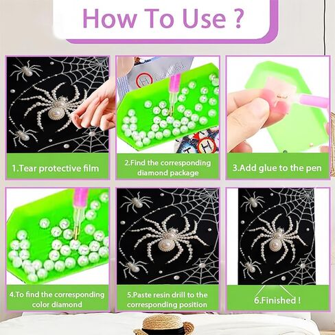 APVZARHT DIY 3D Pearl Painting Kit, Spider Design Pearl Painting for Adults and Beginners, Plastic Pearl Art Craft for Home Wall Decor 12x16 inches in Kuwait
