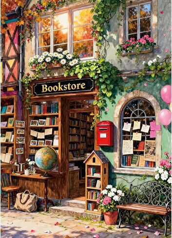 Bookstore Puzzles for Adults 1000 Pieces, Puzzles with Letters on Back, Impossible Hard Difficult Challenging, Precise Interlocking Pieces, Home Wall Decoration & Ideal Gift in Saudi Arabia