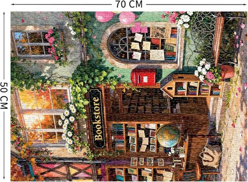 Bookstore Puzzles for Adults 1000 Pieces, Puzzles with Letters on Back, Impossible Hard Difficult Challenging, Precise Interlocking Pieces, Home Wall Decoration & Ideal Gift in Saudi Arabia